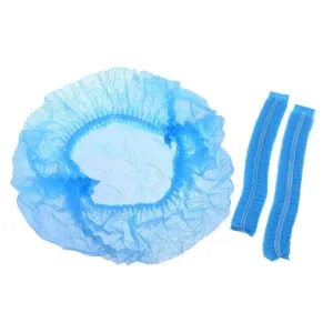 Disposable 100 Pieces Non-woven Hair Net Bouffant Blue