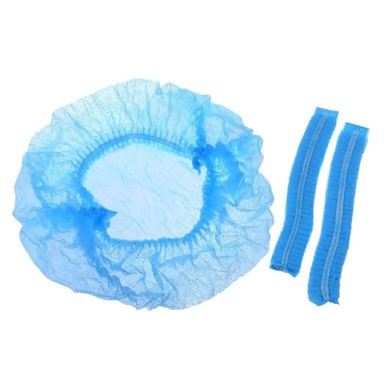 Disposable 100 Pieces Non-woven Hair Net Bouffant Blue