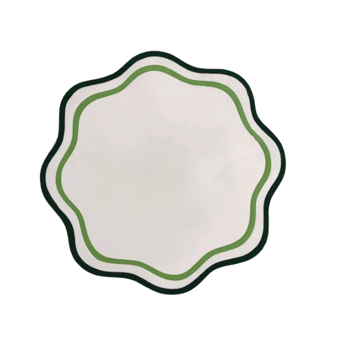Double Scalloped Round Cotton Placemats