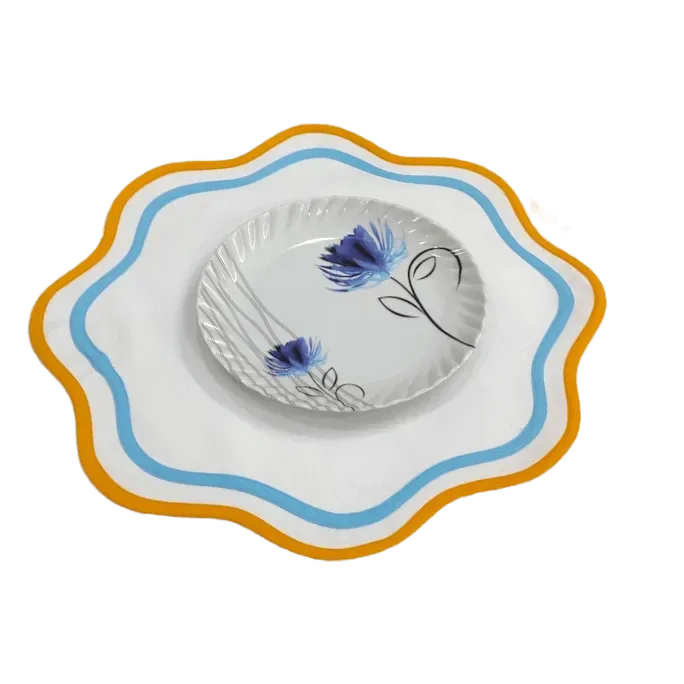 Double Scalloped Round Cotton Placemats