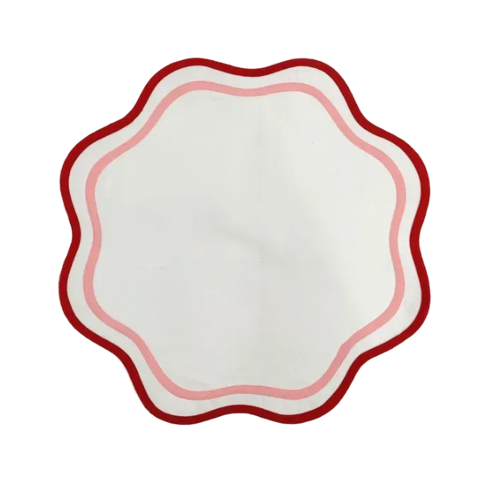 Double Scalloped Round Cotton Placemats