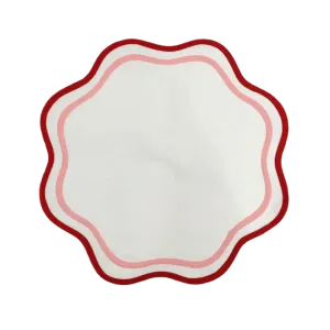 Double Scalloped Round Cotton Placemats