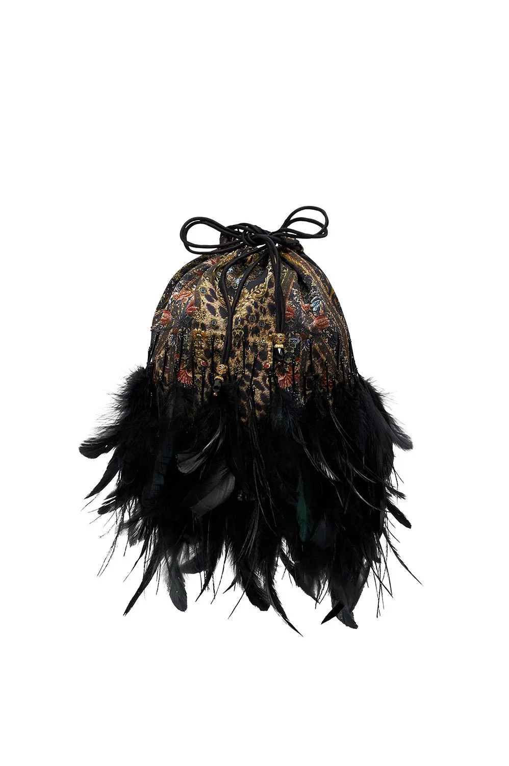 DRAWSTRING POUCH WITH FEATHERS ABINGDON PALACE
