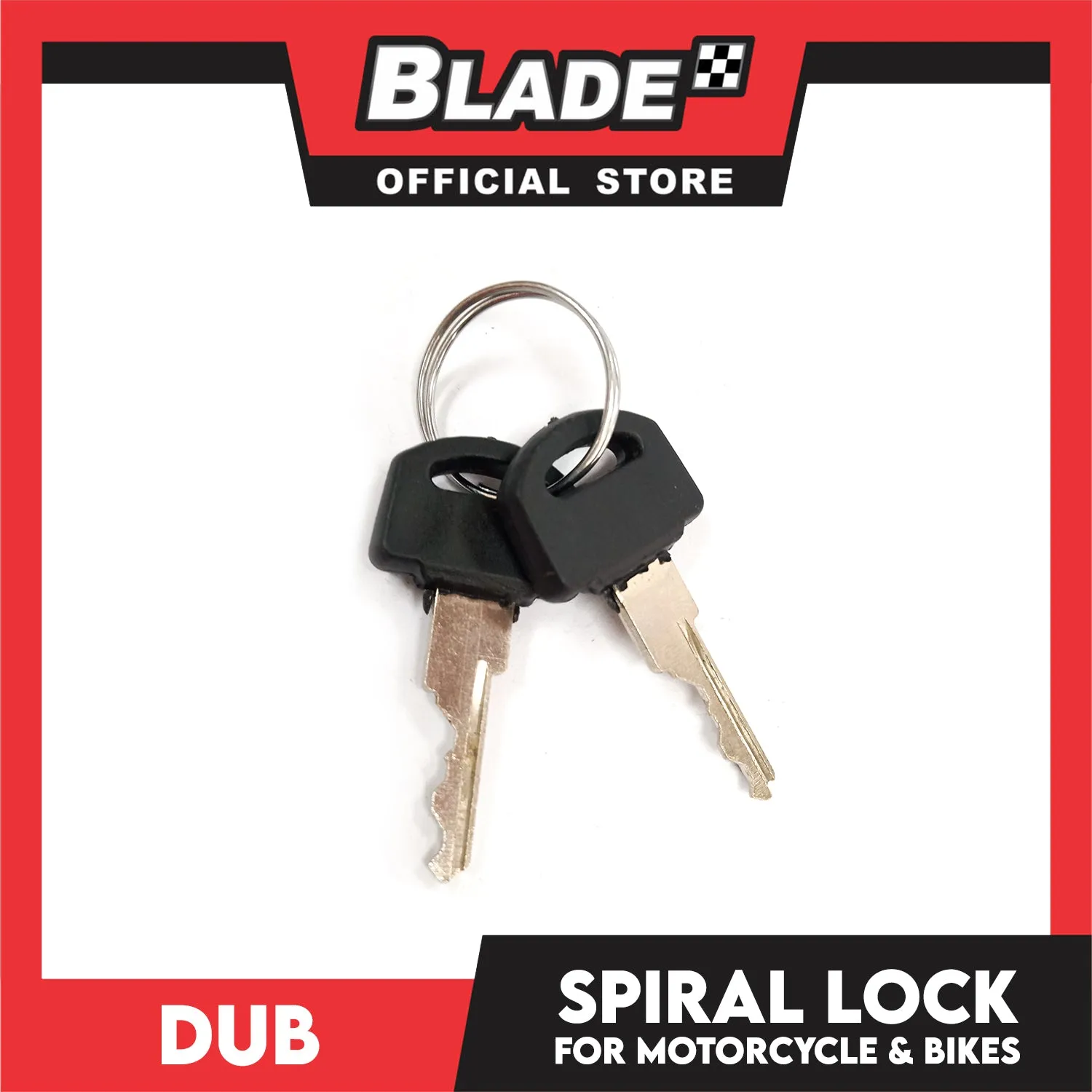 Dub Bike Lock 420 Security Spiral Lock Square with 2 Keys (Black)
