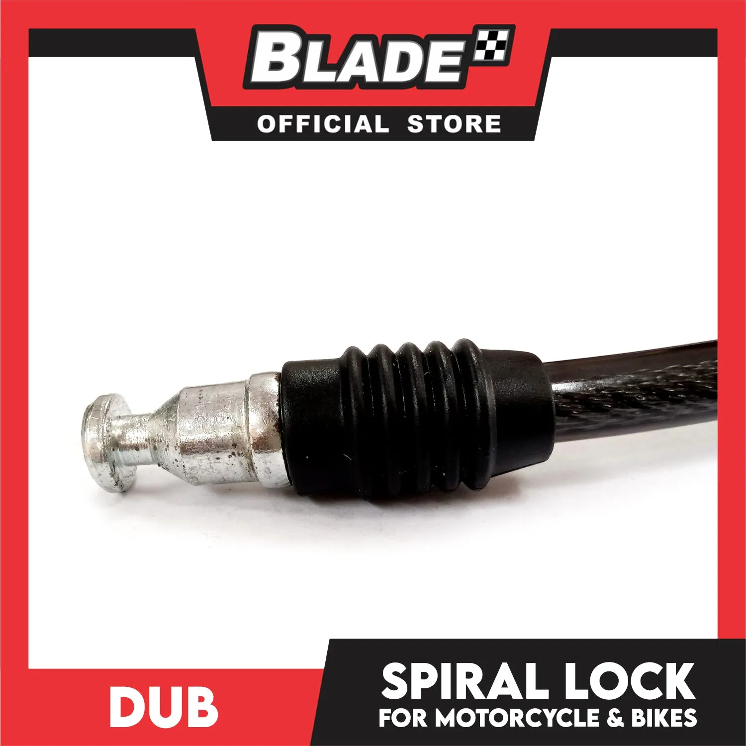 Dub Bike Lock 420 Security Spiral Lock Square with 2 Keys (Black)