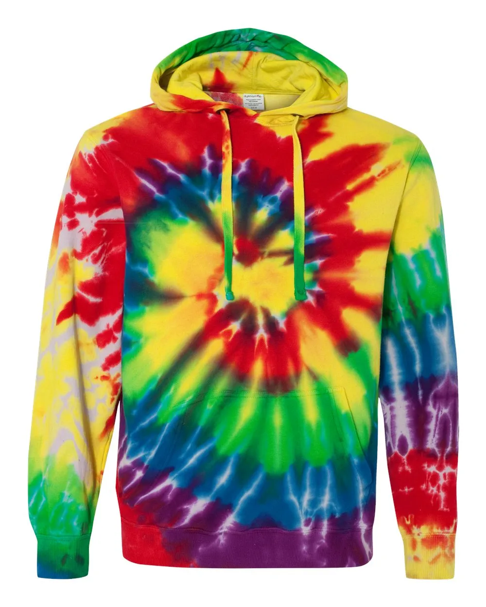Dyenomite - Multi-Color Spiral Hooded Tie-Dyed Sweatshirt