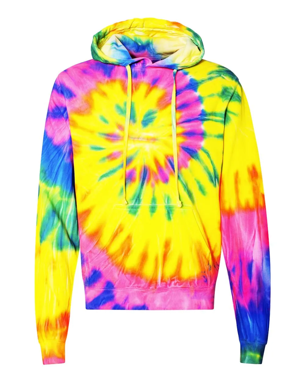 Dyenomite - Multi-Color Spiral Hooded Tie-Dyed Sweatshirt