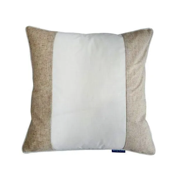 Eastwood White & Jute Panel Cushion 50cm x 50cm