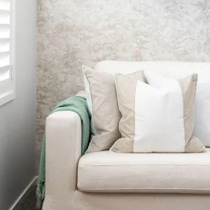 Eastwood White & Jute Panel Cushion 50cm x 50cm