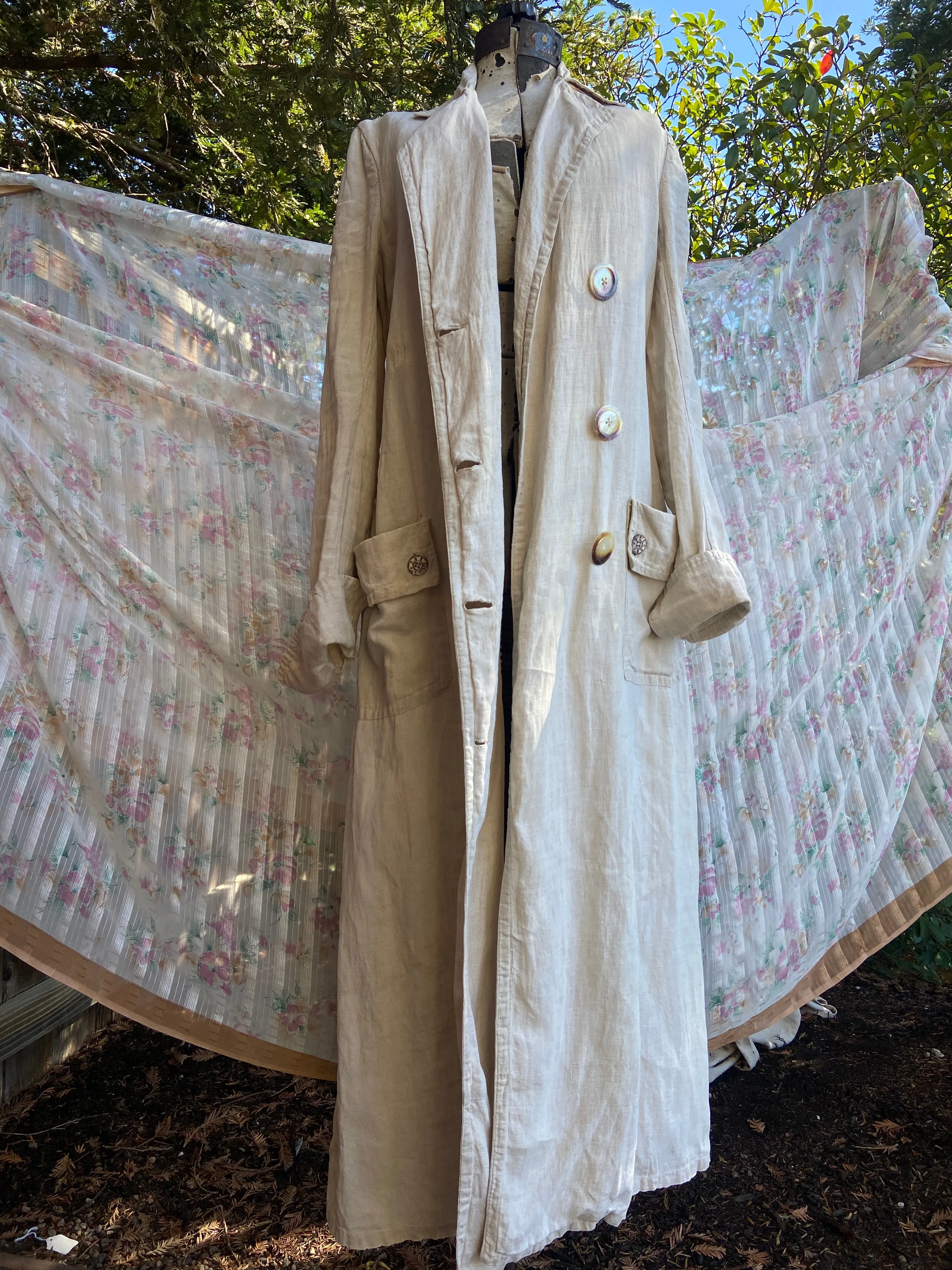 Edwardian Linen Motoring Coat