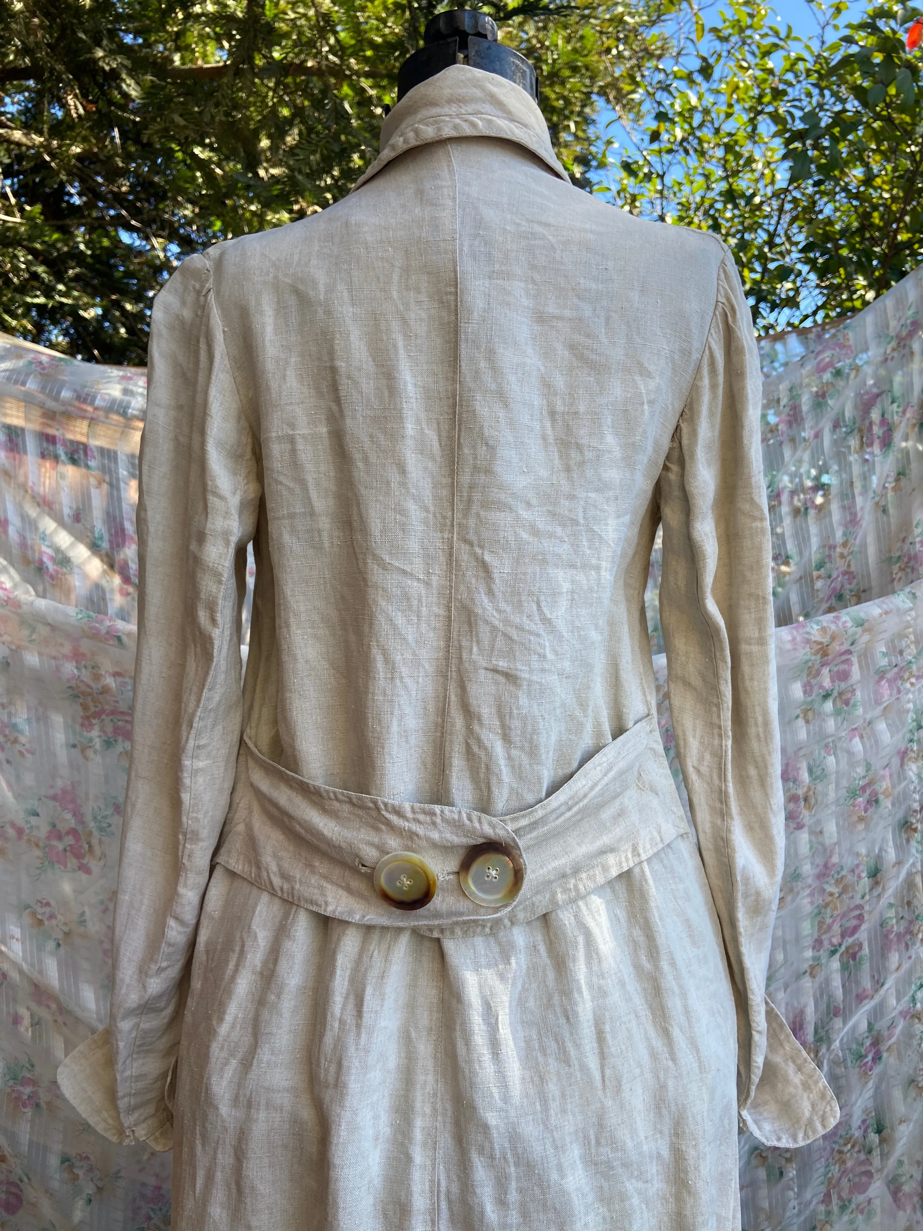Edwardian Linen Motoring Coat