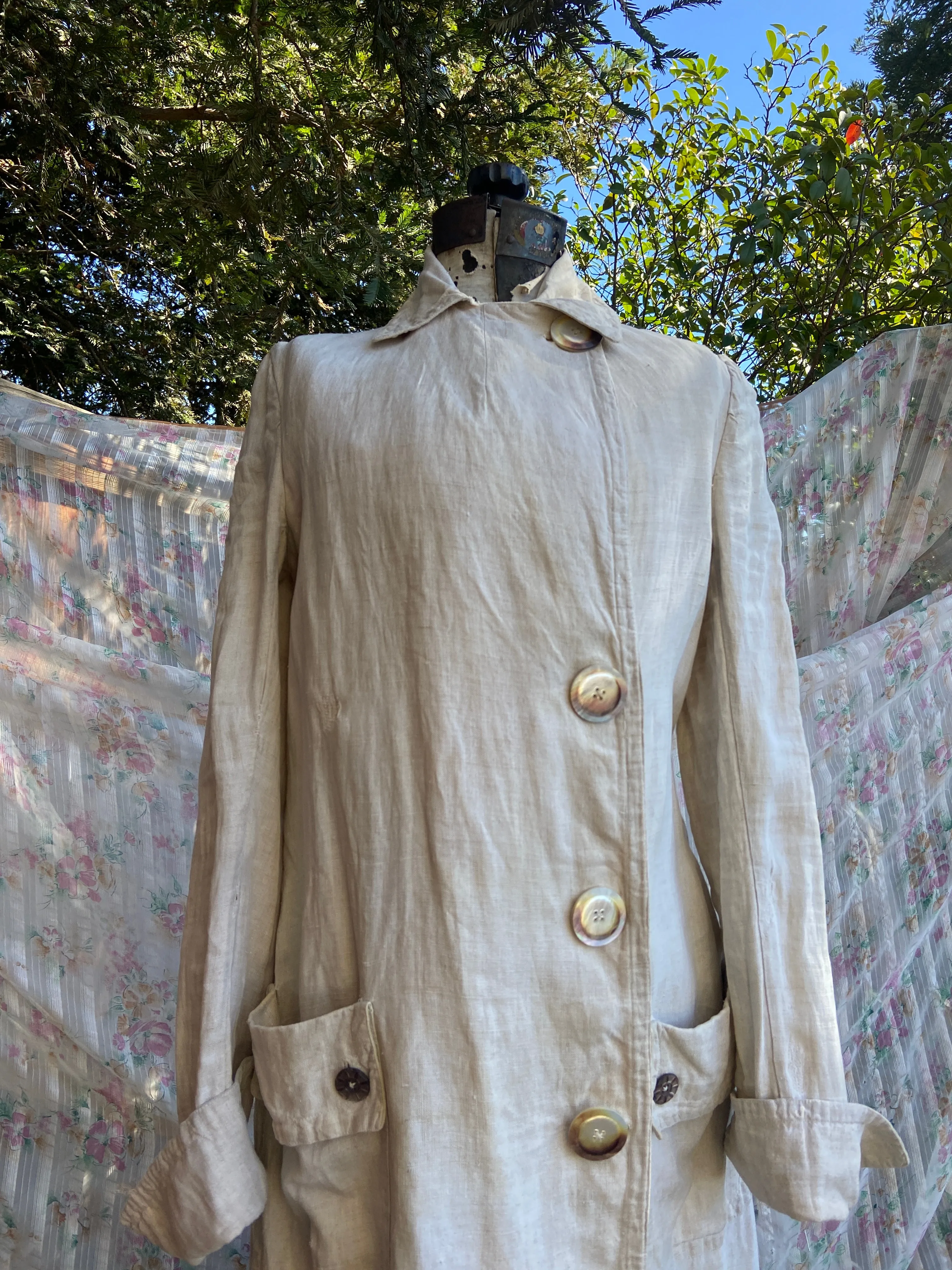 Edwardian Linen Motoring Coat