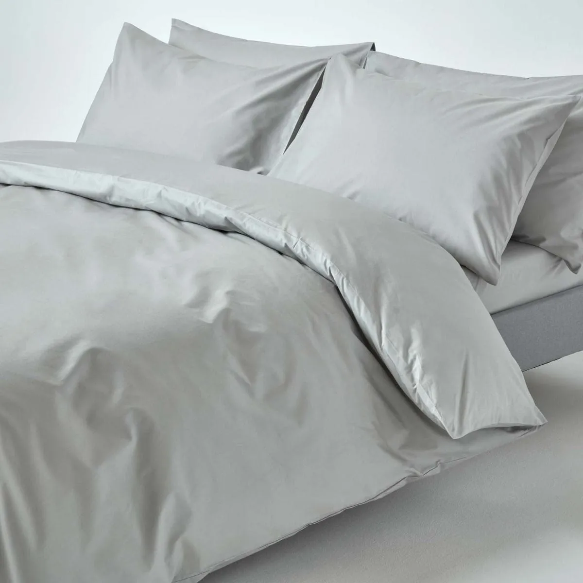 Egyptian Cotton 400 Thread Count Duvet Cover Set Silver