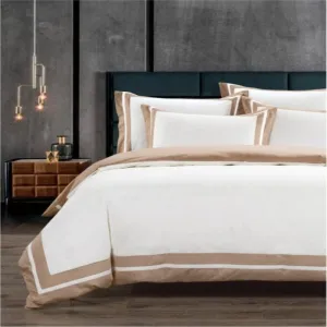Egyptian Cotton 400 Thread Count Fiorenza Cream & Stone Duvet Cover Set