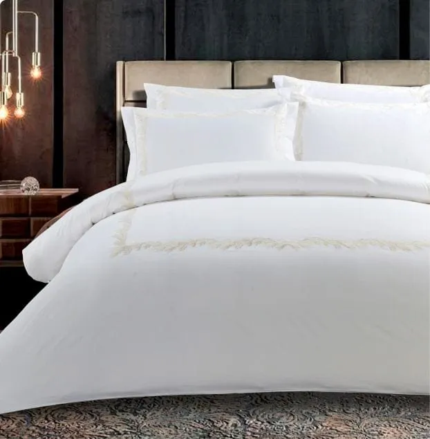 Egyptian Cotton 400 Thread Count Liana White Duvet Cover Set