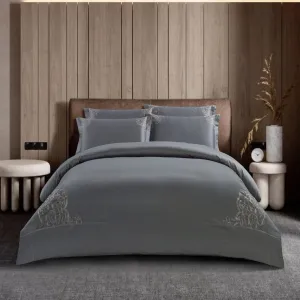 Egyptian Cotton 400 Thread Count Lorena Grey Duvet Cover Set