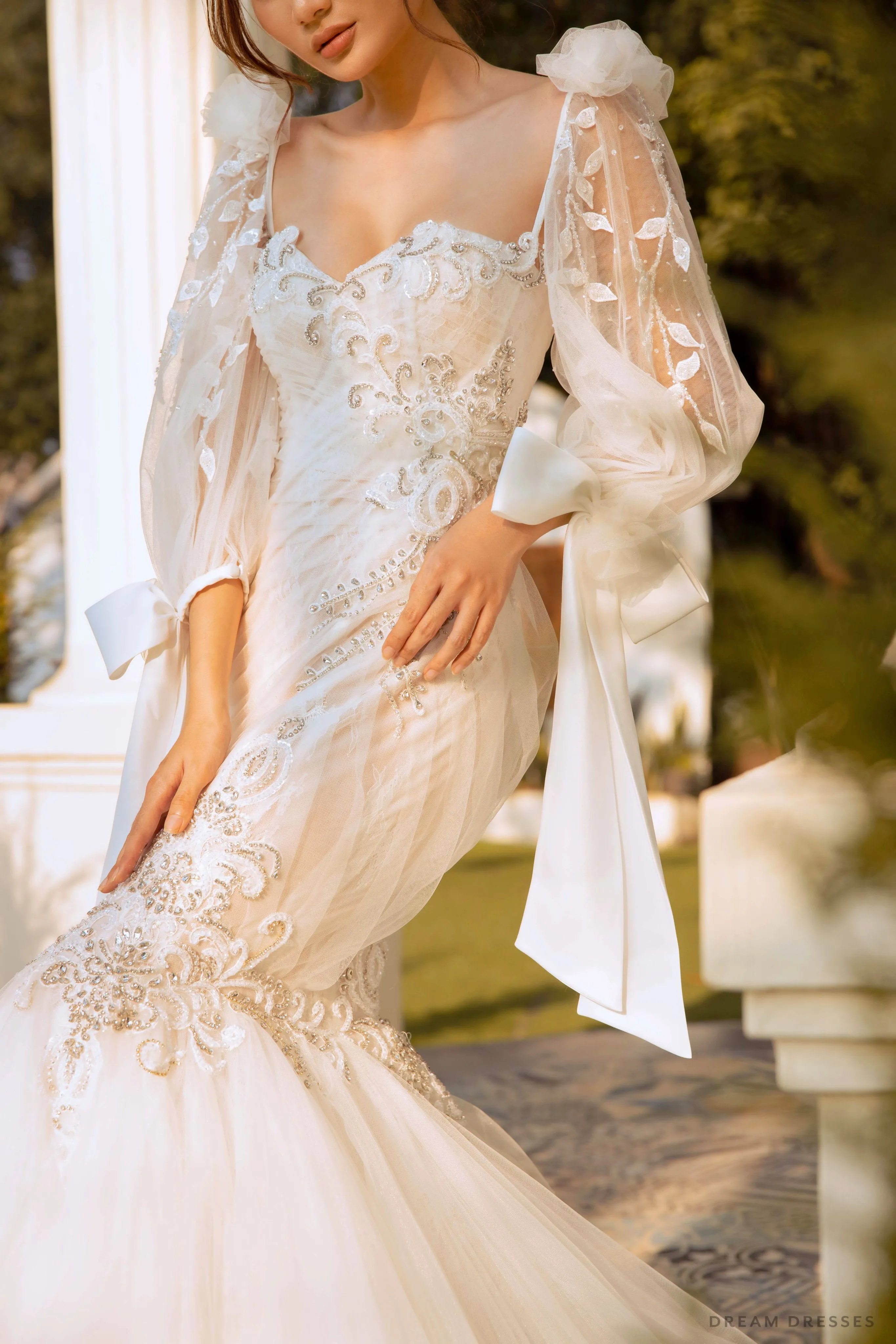 Embellished Detachable Bridal Long Sleeves (#MARSIA)