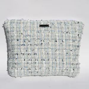 Embellished Tweed Travel Zipper Pouch