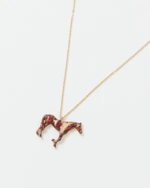 Enamel Farm Horse Long Necklace
