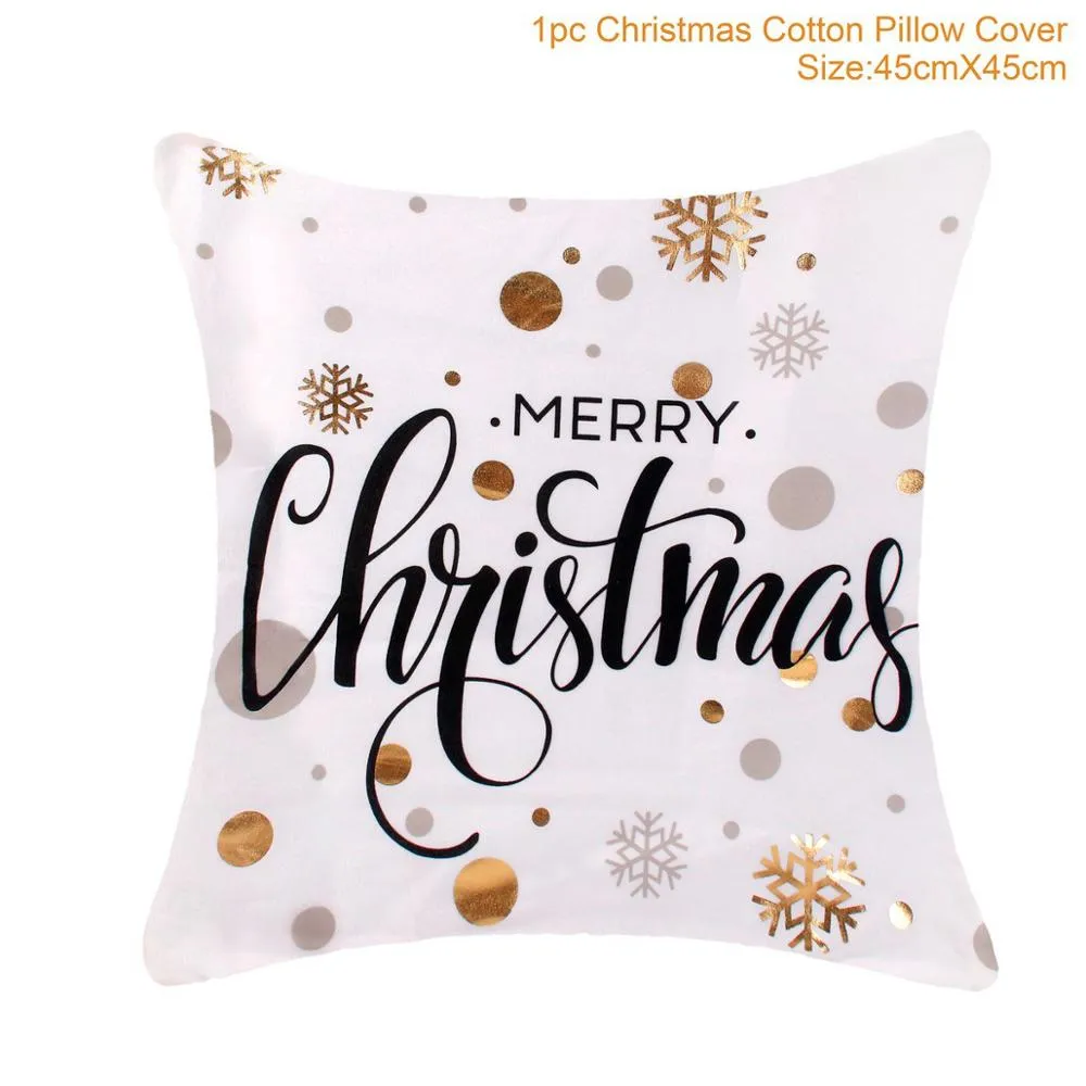FENGRISE 45x45cm Cotton Linen Merry Christmas Cover Cushion