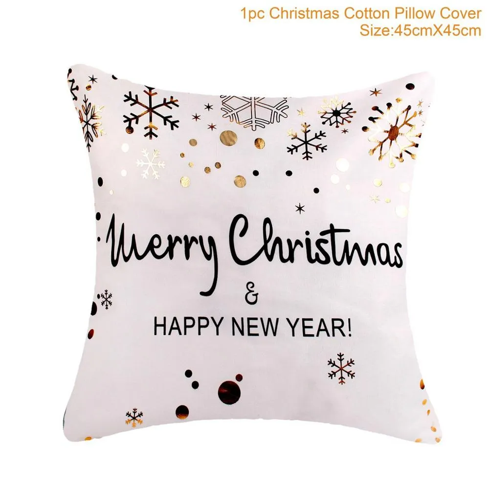 FENGRISE 45x45cm Cotton Linen Merry Christmas Cover Cushion
