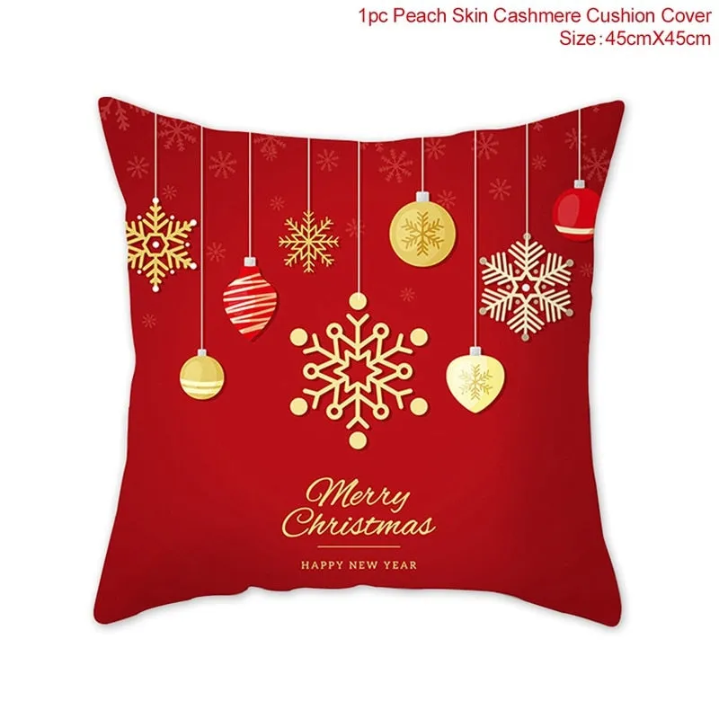 FENGRISE 45x45cm Cotton Linen Merry Christmas Cover Cushion