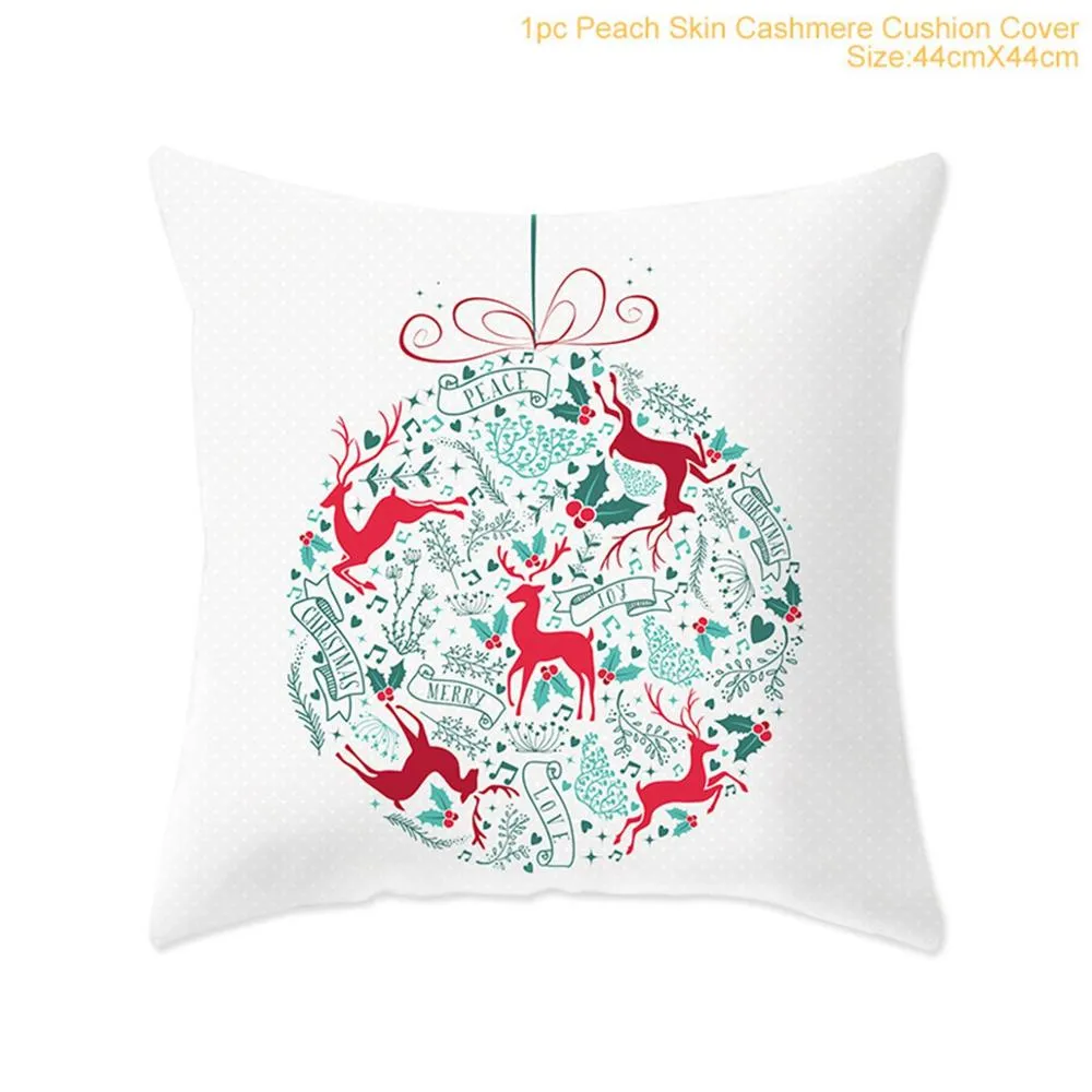 FENGRISE 45x45cm Cotton Linen Merry Christmas Cover Cushion