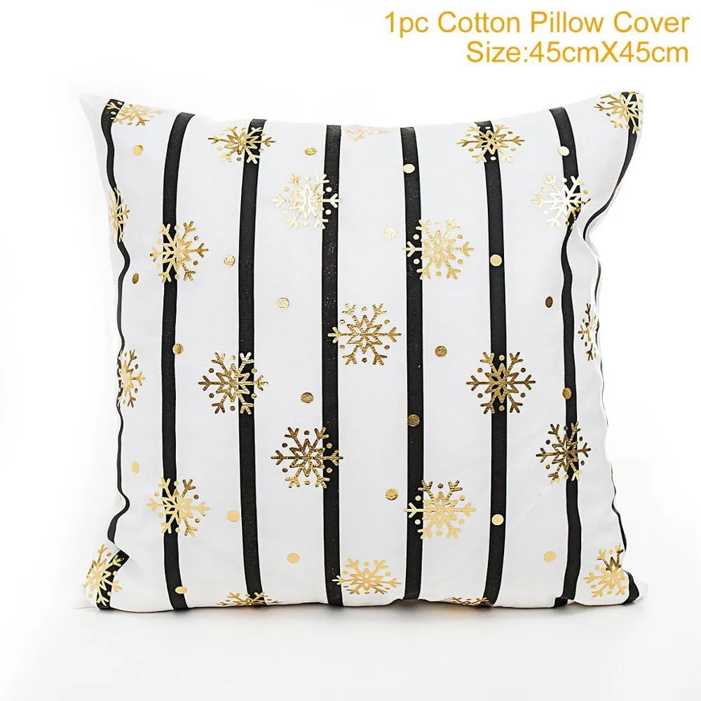 FENGRISE 45x45cm Cotton Linen Merry Christmas Cover Cushion