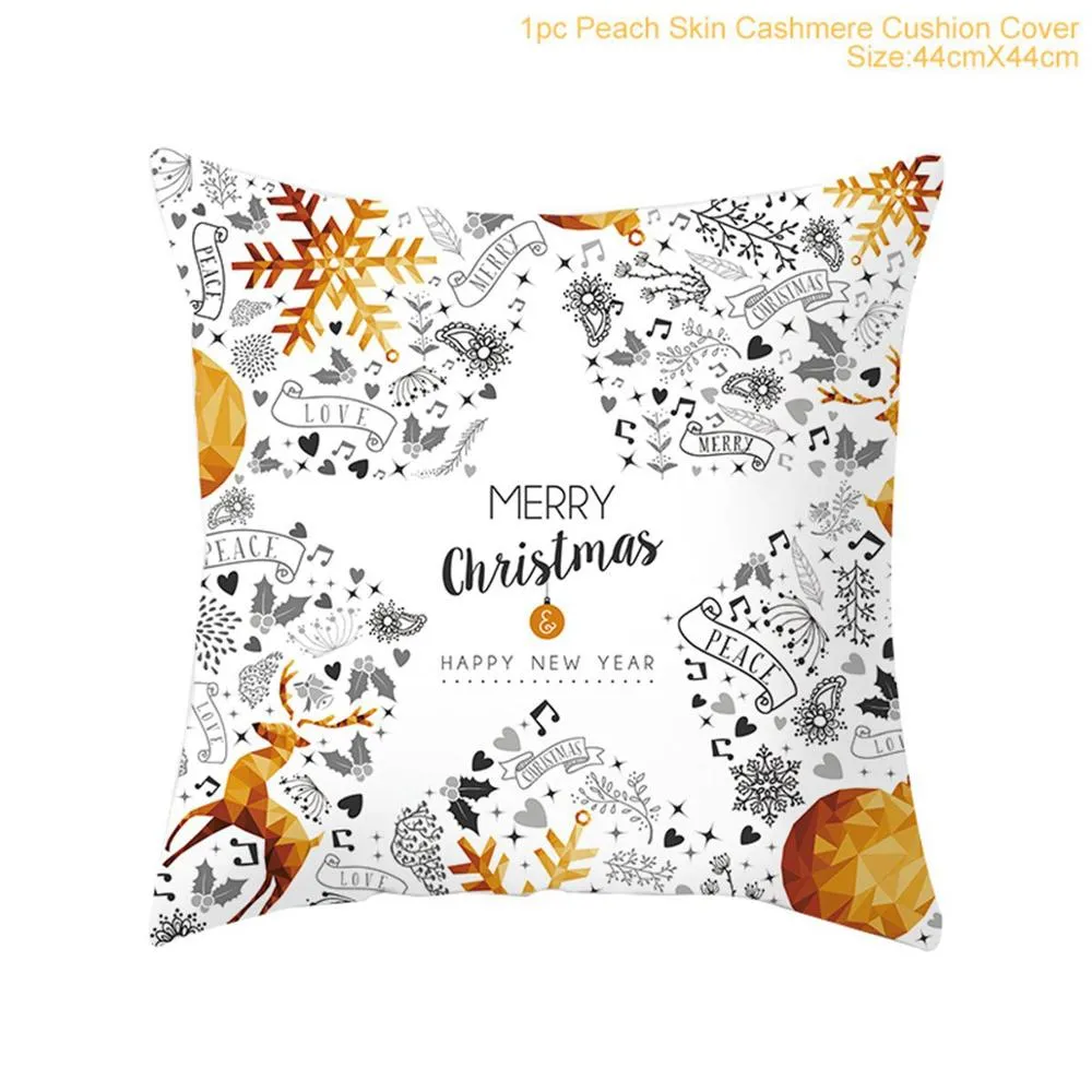 FENGRISE 45x45cm Cotton Linen Merry Christmas Cover Cushion