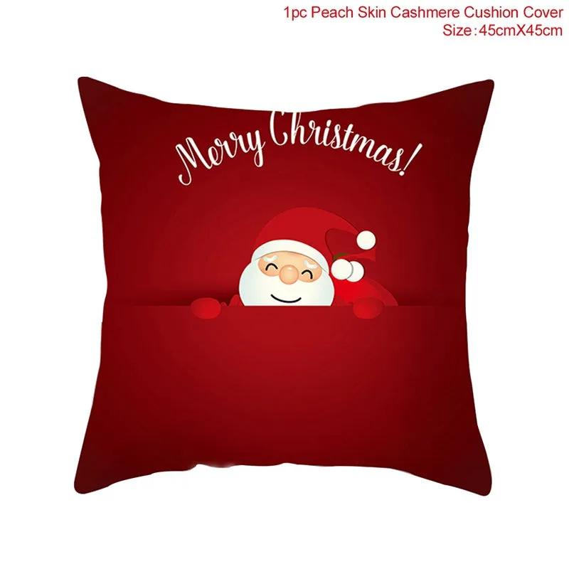 FENGRISE 45x45cm Cotton Linen Merry Christmas Cover Cushion
