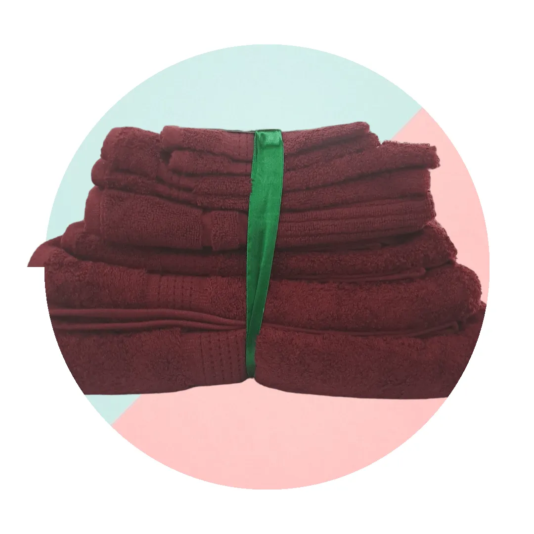 Fine Egyptian Cotton Towels Set 8 Piece Wine