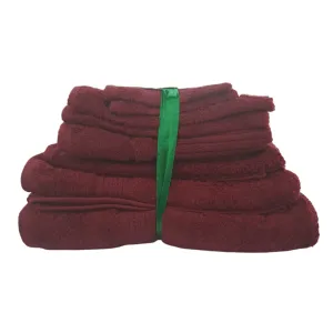Fine Egyptian Cotton Towels Set 8 Piece Wine