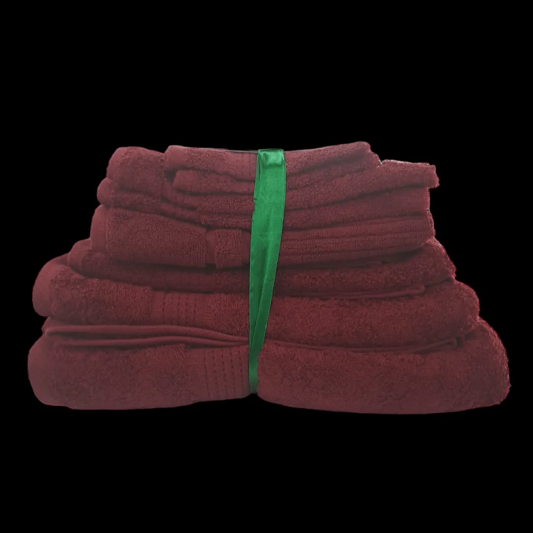 Fine Egyptian Cotton Towels Set 8 Piece Wine