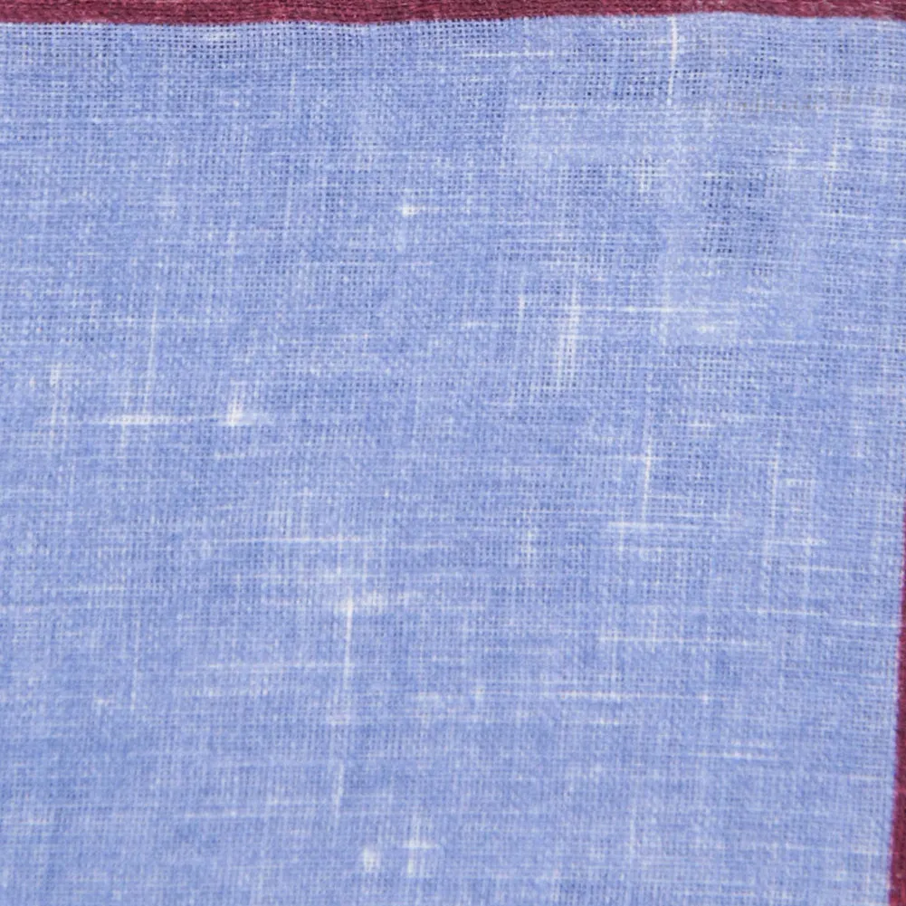 Fiori Di Lusso Blue Linen Pocket Square