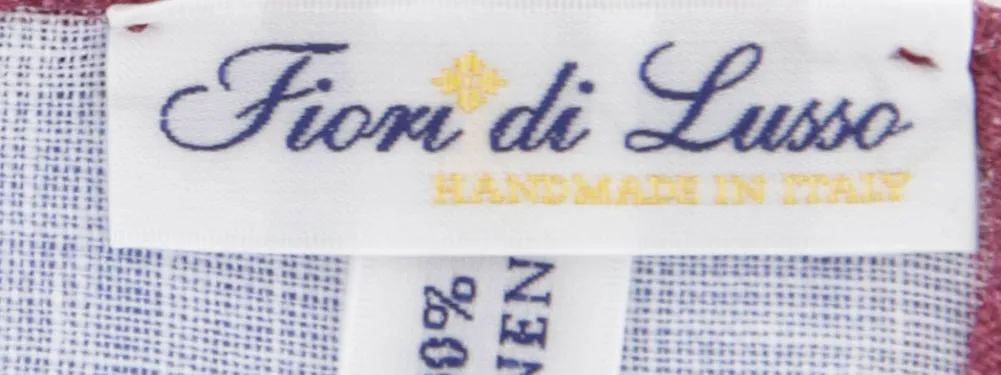 Fiori Di Lusso Blue Linen Pocket Square