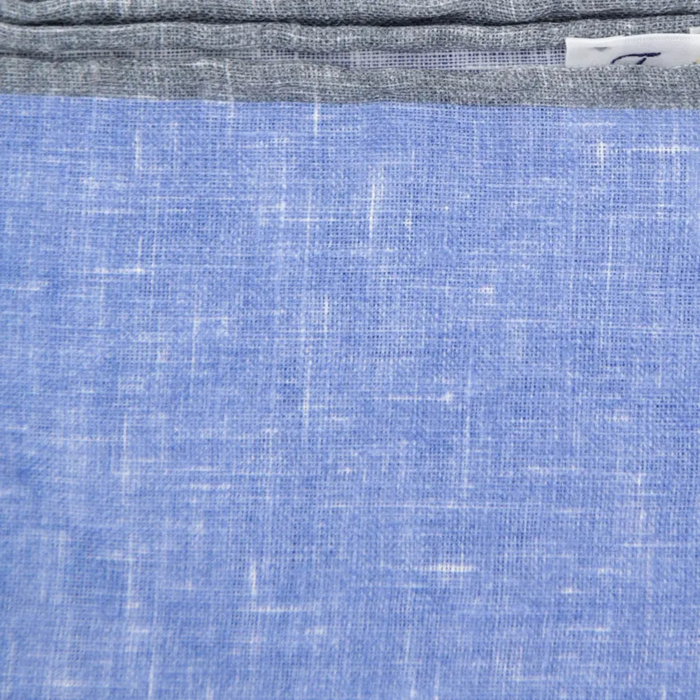 Fiori Di Lusso Blue Linen Pocket Square