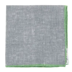 Fiori Di Lusso Gray Linen Pocket Square