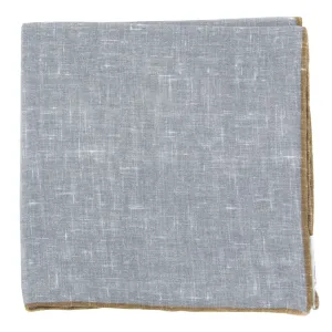 Fiori Di Lusso Gray Linen Pocket Square