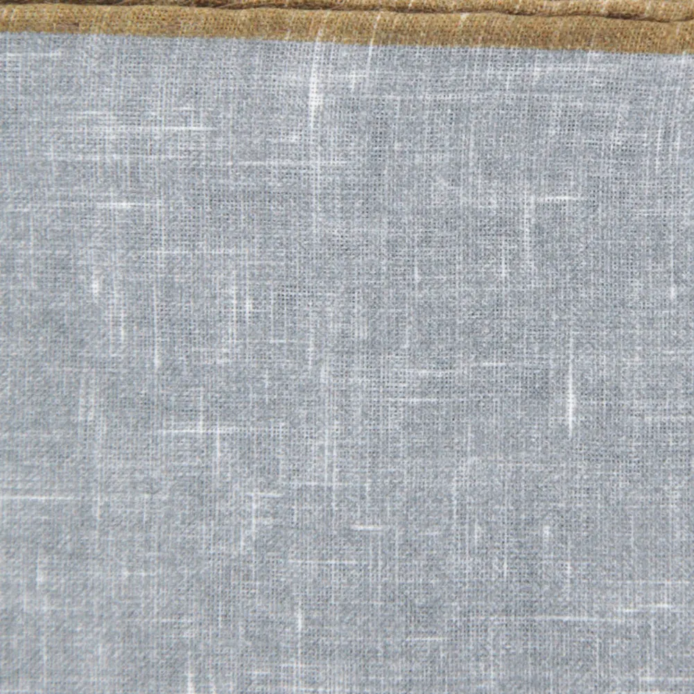 Fiori Di Lusso Gray Linen Pocket Square