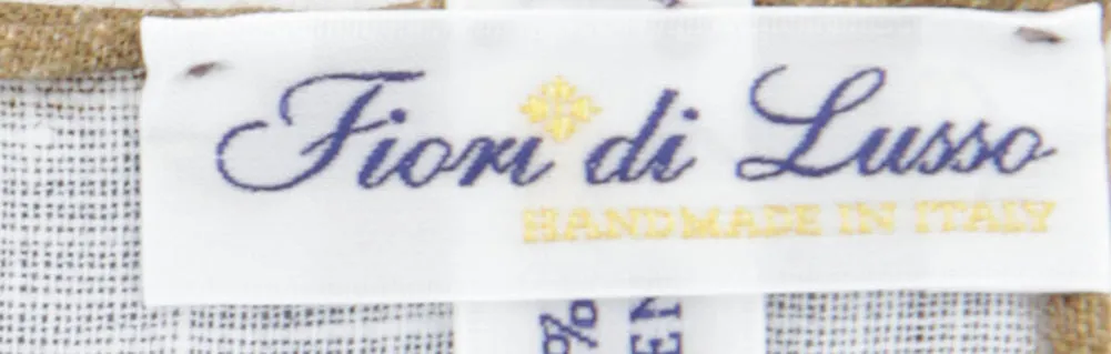 Fiori Di Lusso Gray Linen Pocket Square