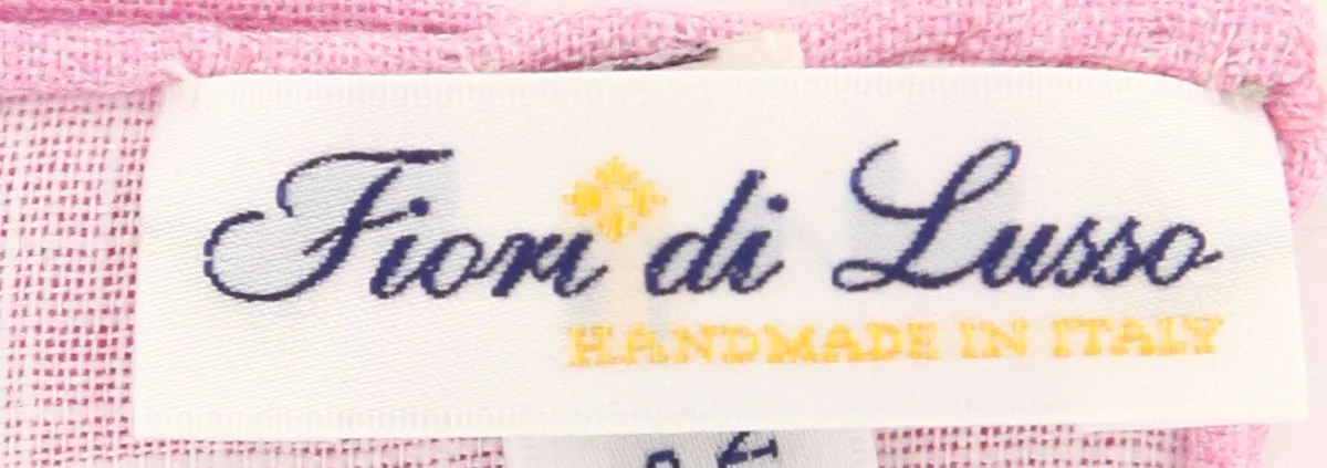 Fiori Di Lusso Pink Linen Pocket Square