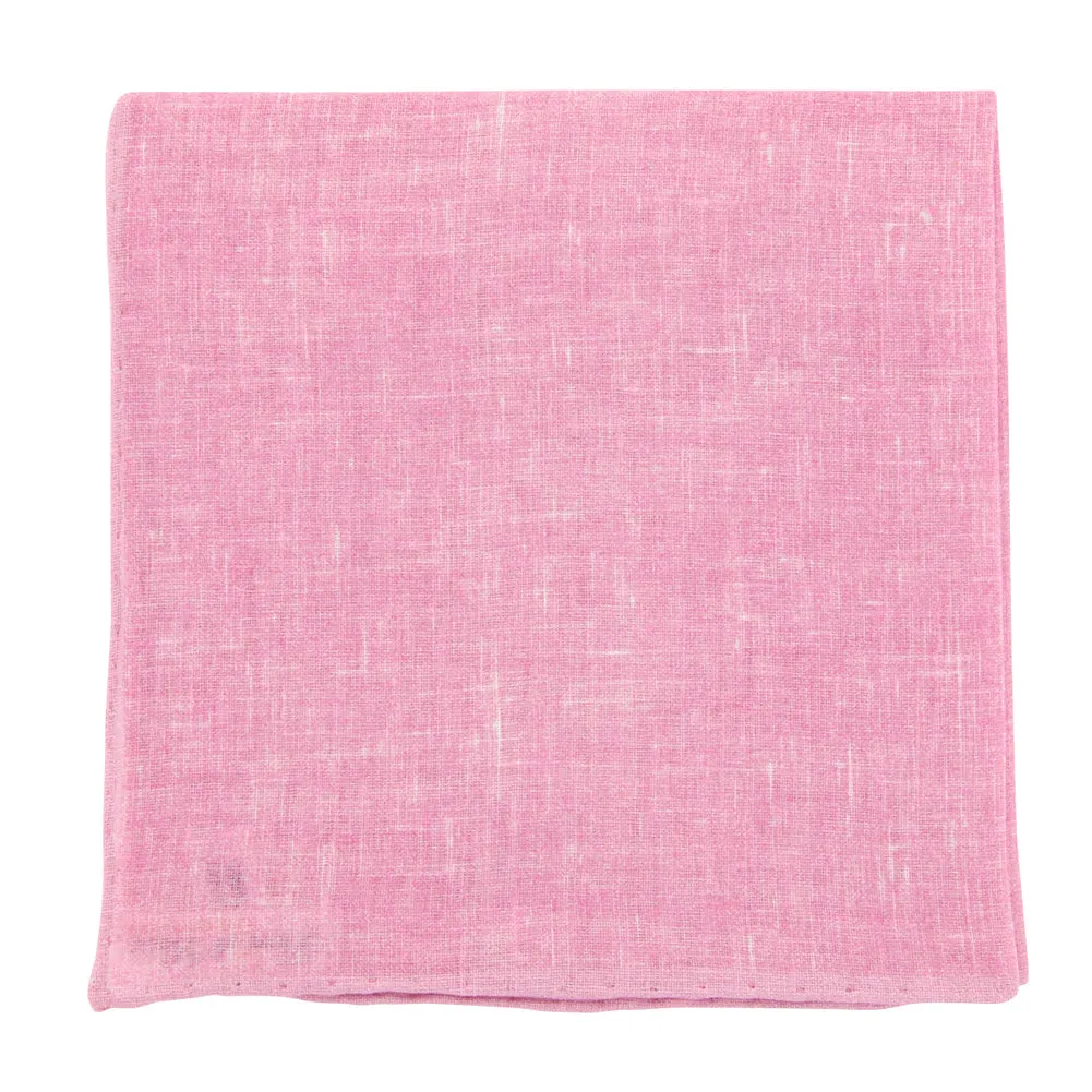 Fiori Di Lusso Pink Linen Pocket Square