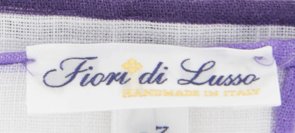 Fiori Di Lusso White Linen Pocket Square
