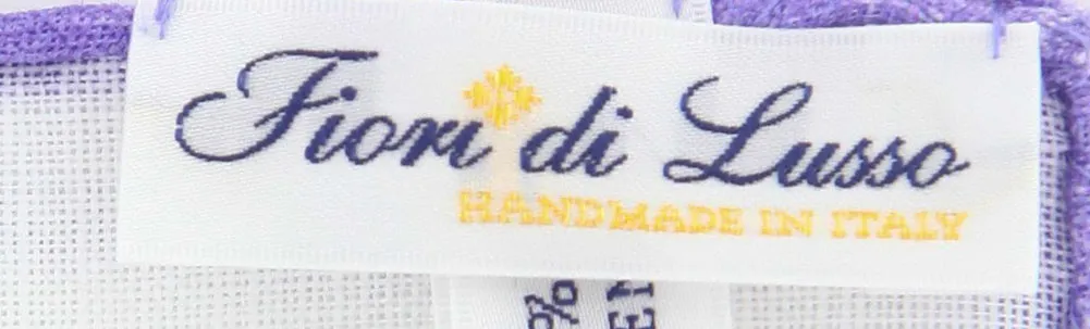 Fiori Di Lusso White Linen Pocket Square