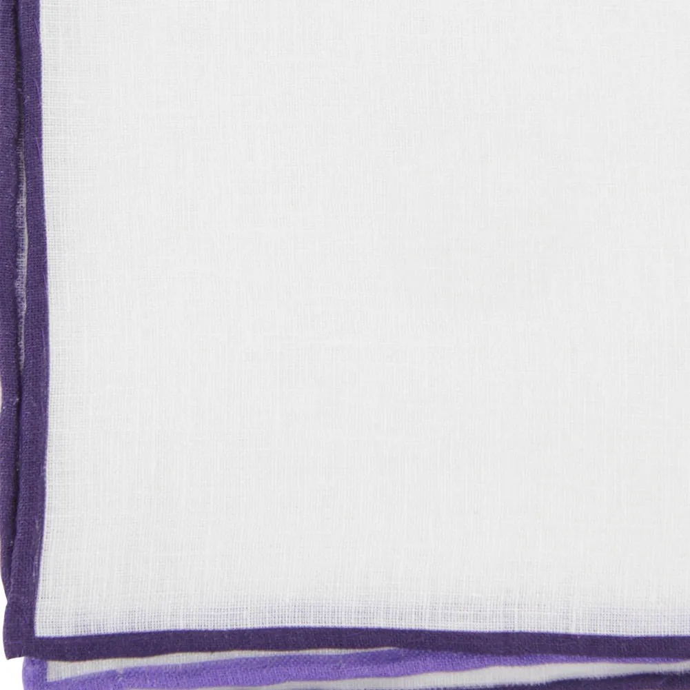 Fiori Di Lusso White Linen Pocket Square