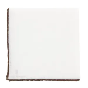 Fiori Di Lusso White Linen Pocket Square