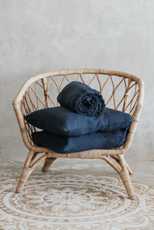 Fitted Sheet and Pillowcases Set - Dark Blue