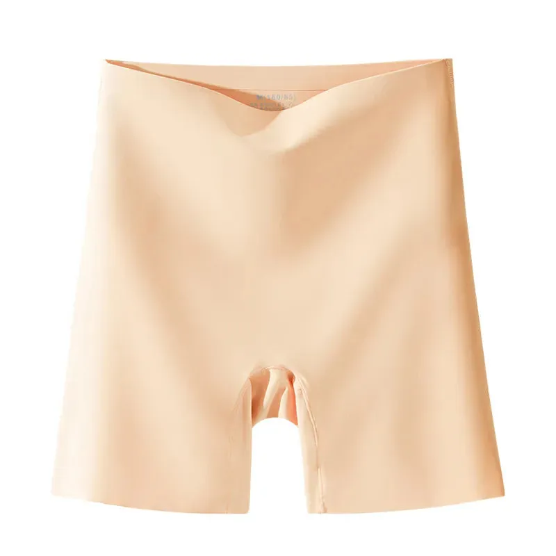 Flarixa Women's Seamless High - Waist Large - Size Ice Silk Anti - Friction Safety Shorts (Boxer Panties)