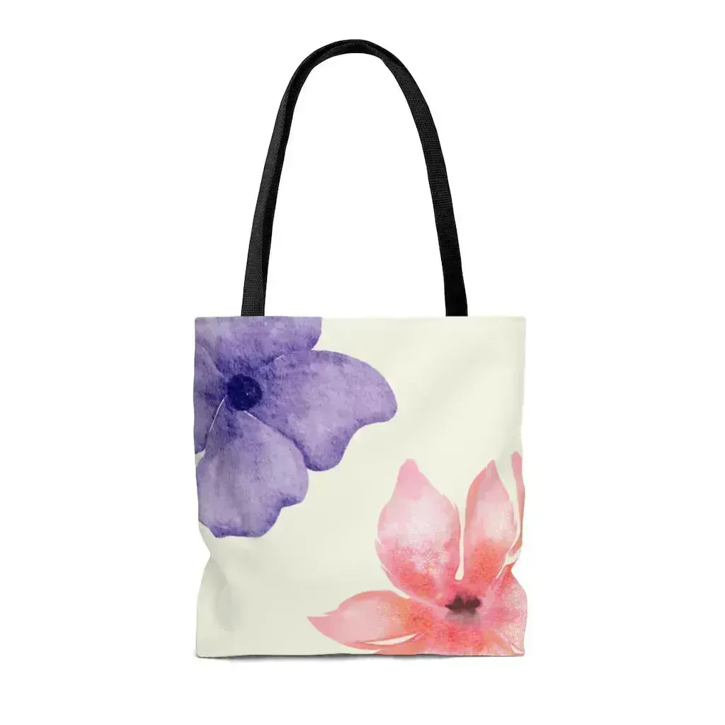 Floral Beach Tote - Double-Sided Print Polyester Bag | Femstylo