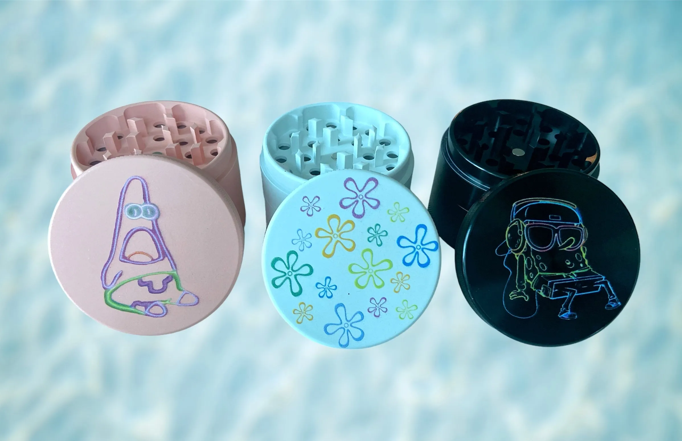 Flower Power Grinder - 2.5 in White Silicone